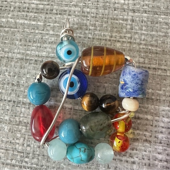 Handmade Beaded Evil Eye Pendant Necklace Multi Colored 1600 Y - Picture 6 of 14